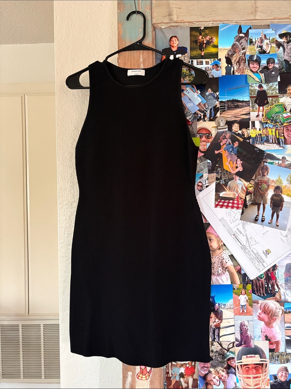 Babaton ribbed black dress.